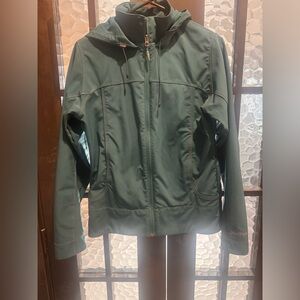 Marmot Women's Summerset Softshell Hooded Jacket Sz M Teal Hooded Hiking Outdoor